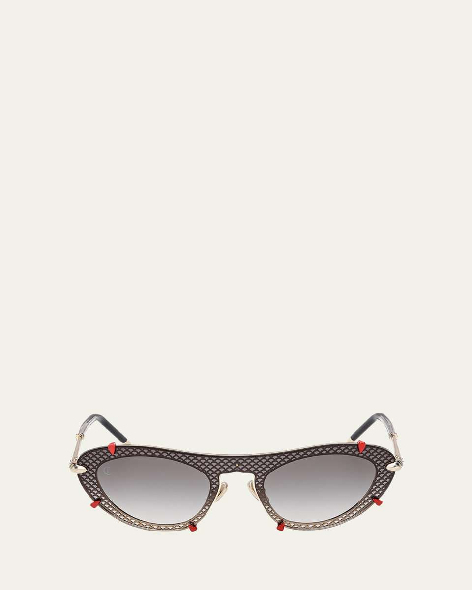 Miss Z Spiked Oval Acetate Sunglasses